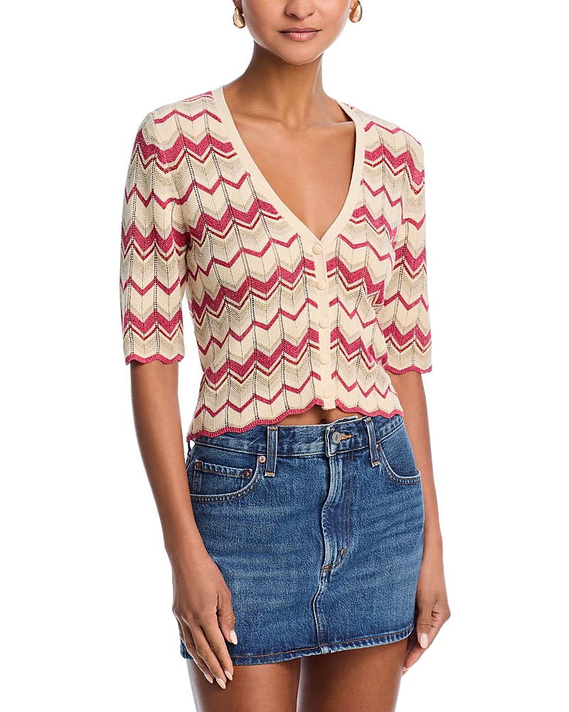 Ramy Brook Alec Chevron Knit Cardigan