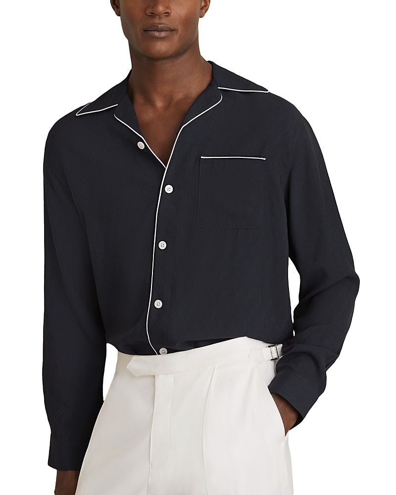 REISS JOSH PIPED BUTTON FRONT SHIRT