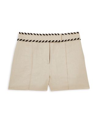 Fawn Linen Braided Waistband Shorts