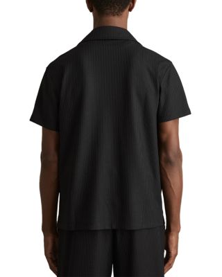 Relaxed Fit Textured Short Sleeve Camp Shirt