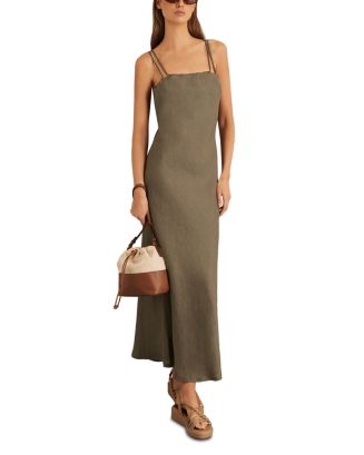 REISS Roxanne Linen Slip Dress | Bloomingdale's