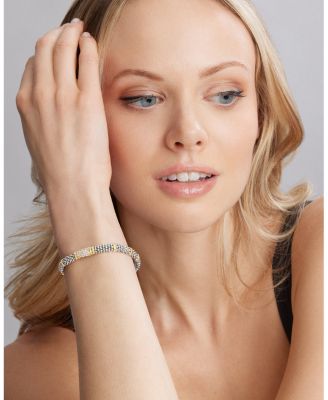 Sterling Silver & 18K Yellow Gold Diamond Signature Caviar Bracelet