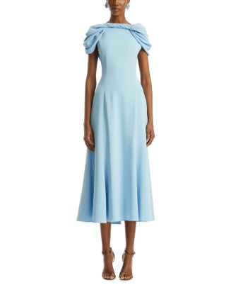 Oscar de la Renta Cap Sleeve Twist Neck Draped Cocktail Dress |  Bloomingdale's Women