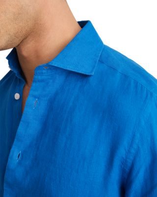 Ruban Long Sleeve Button Front Linen Shirt