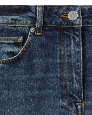 Selin Straight Leg Mid Rise Jeans in Mid Blue