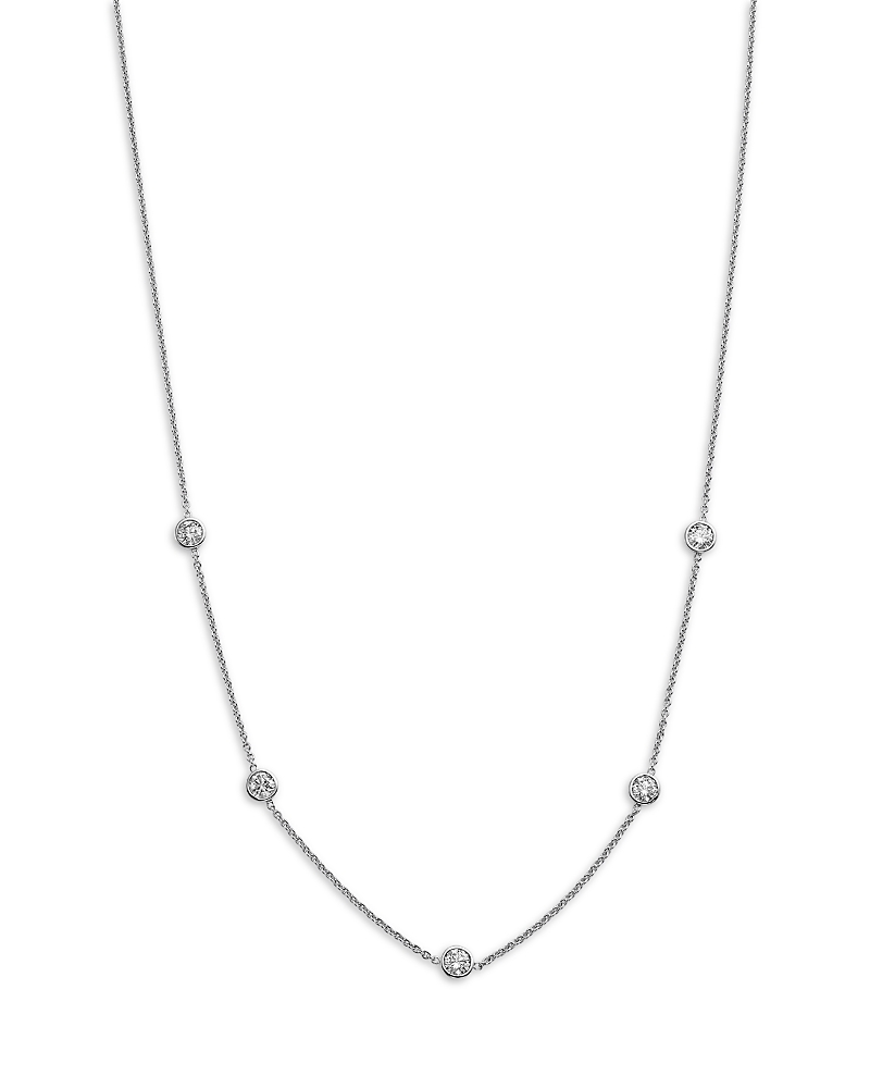 Bloomingdale's Fine Collection Diamond Bezel Station Necklace In 14k White Gold, 1.5 Ct. T. W.