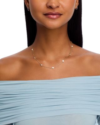 Diamond Bezel Station Necklace in 14K Yellow Gold, 2.1 tcw