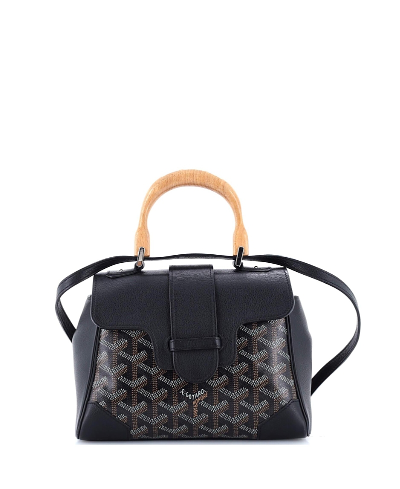 PRE-OWNED GOYARD PRE-OWNED GOYARD MINI SAIGON TOP HANDLE BAG COATED CANVAS WITH LEATHER