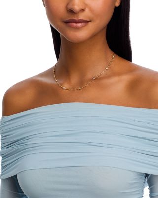 Diamond Station Necklace in 14K Yellow Gold, 0.5 tcw