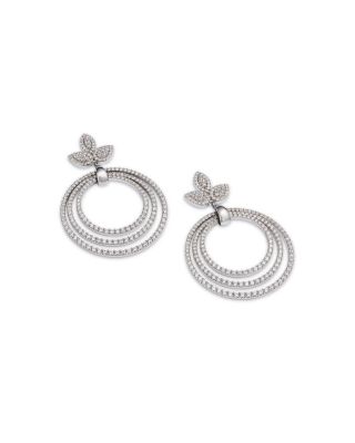 Diamond Drop Earrings in 14K White Gold, 2.02 tcw