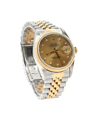 Oyster Perpetual Datejust Automatic Watch in Stainless Steel and Gold with Diamond Markers 36mm