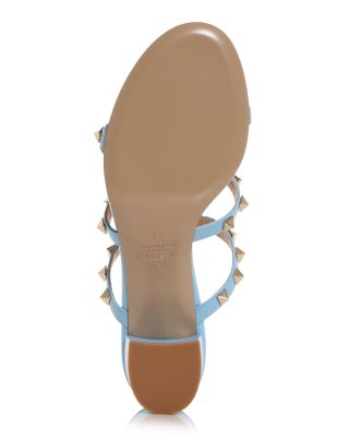 Women&#39;s Rockstud Block Heel Slide Sandals