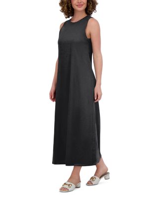 Linen&nbsp;Blend Crewneck Maxi Dress