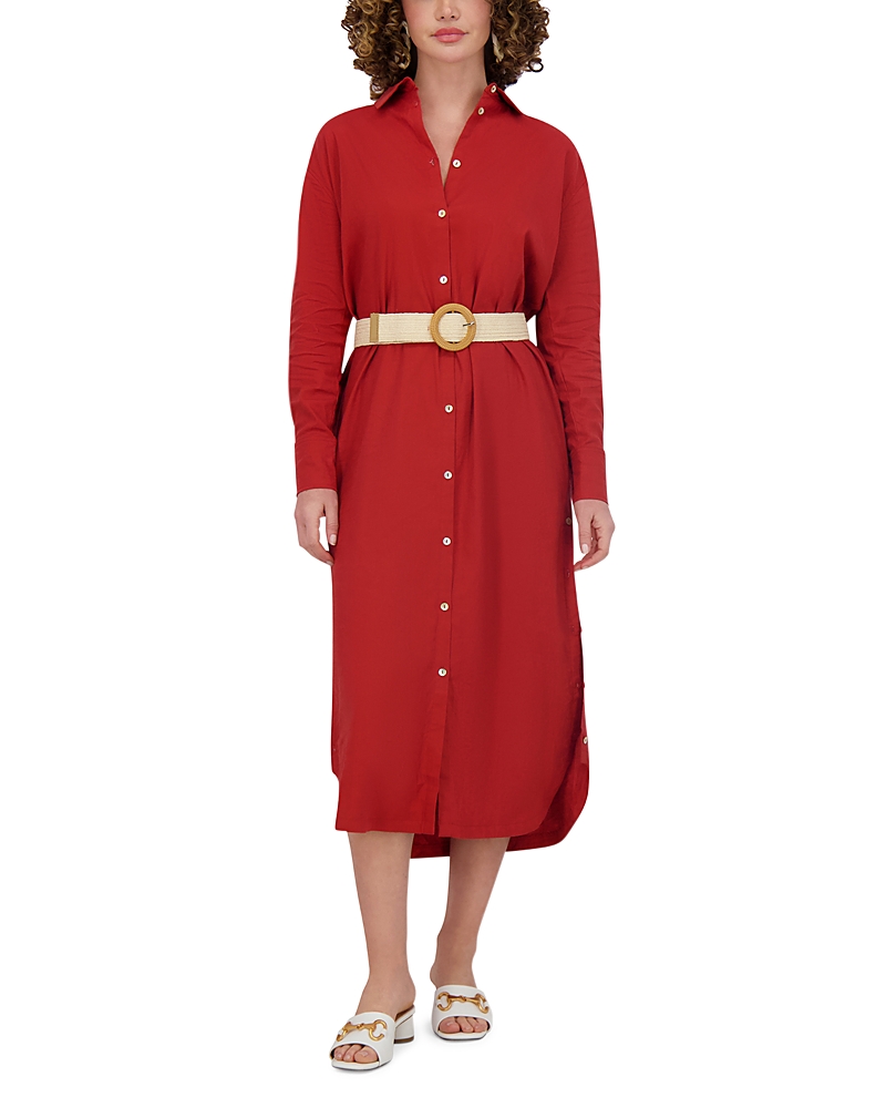 POINT LINEN BLEND SHIRT DRESS