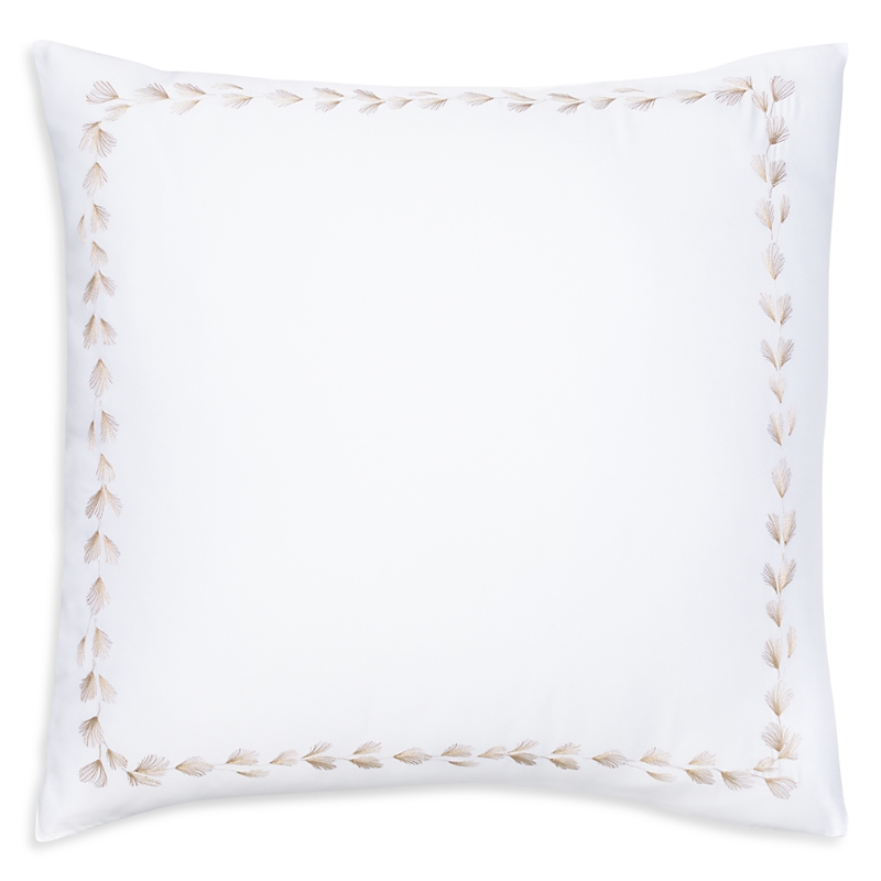 Christian Fischbacher Foglia Embroidered Sateen Sham, Euro In Metallic