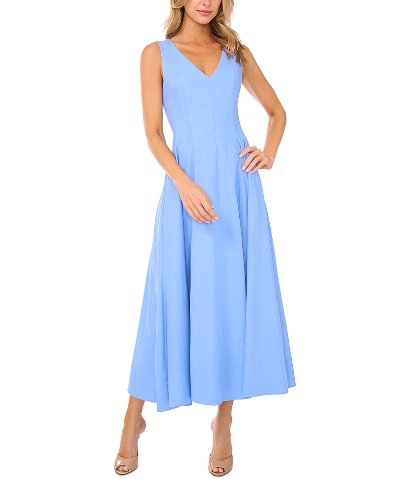 Ted Baker Pleated Waist Sleeveless Linen Blend Maxi Dress
