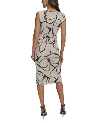 Abstract Print Sheath Dress