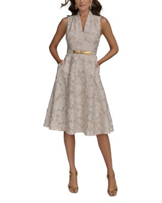 Belted Jacquard Dress
