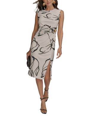 Abstract Print Sheath Dress