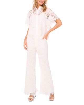 Short Sleeve All Over Lace Blouse