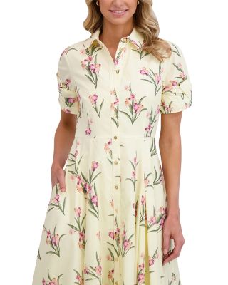 blossom button up t shirt dress Short Sleeve Shirt Dress (Women)