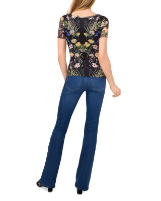 Short Sleeve Crewneck Mesh Top