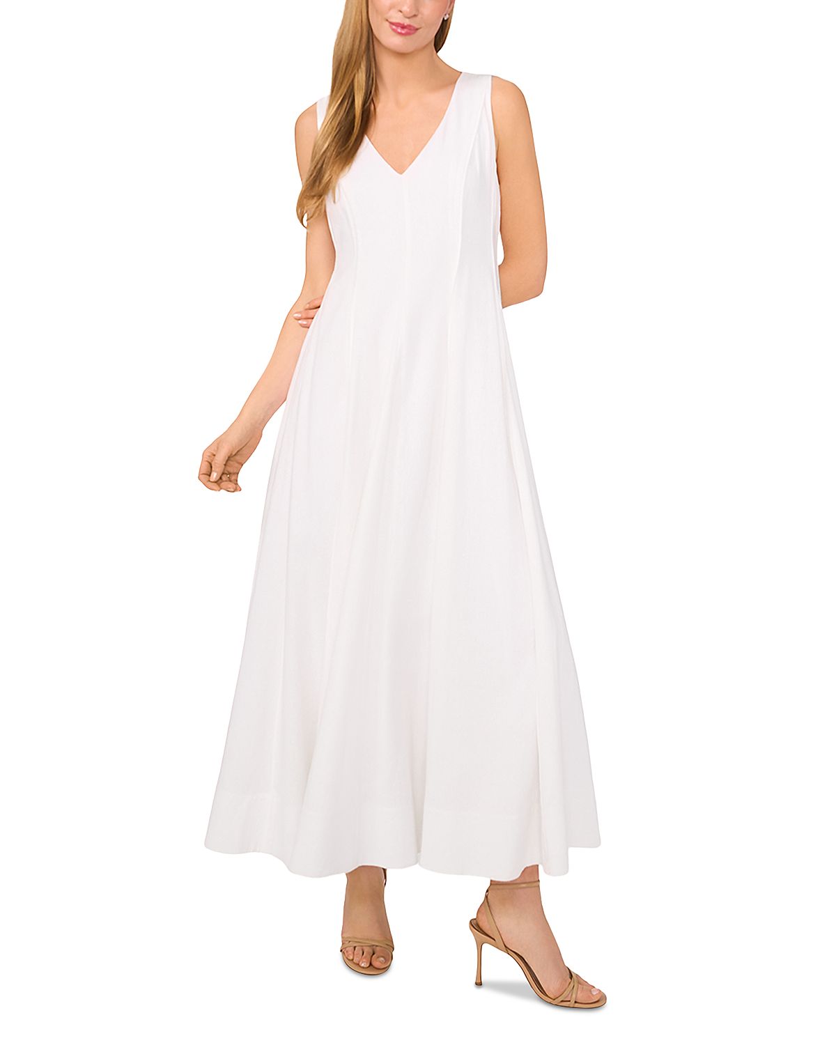 Ted Baker Sleeveless V Neck Pleated Maxi Dress