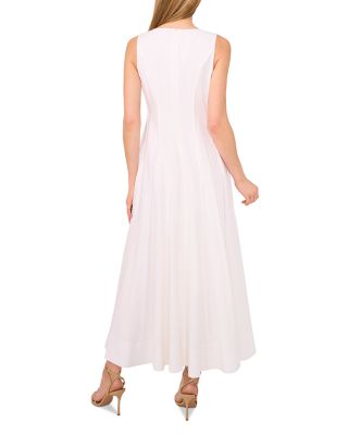 Sleeveless V Neck Pleated Maxi Dress