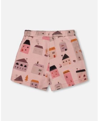 Girls' Printed French Terry Houses Shorts - Little Kid