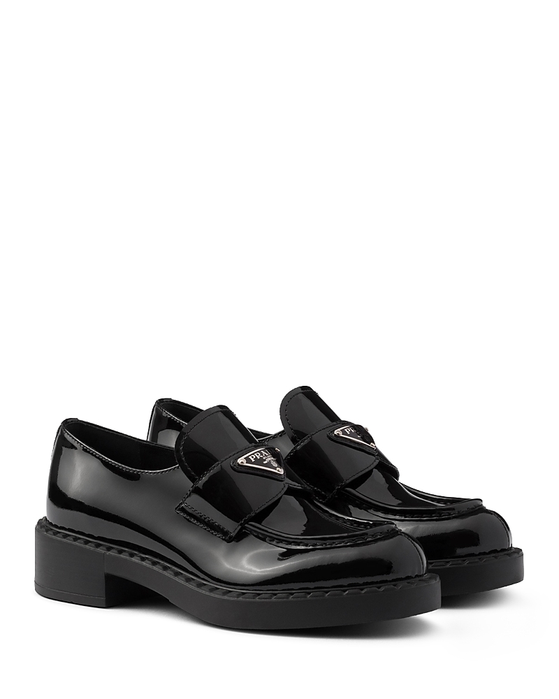 Prada Women's Chocolate Patent Leather Loafers