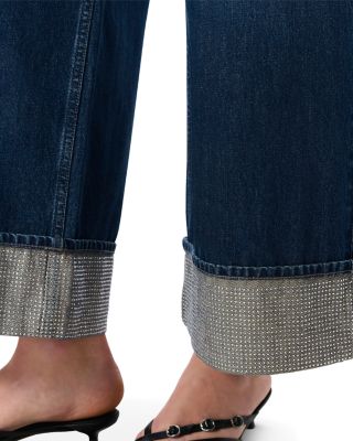 Sofie Jewel Cuff High Rise Wide Leg Ankle Jeans in Dawn Jewel