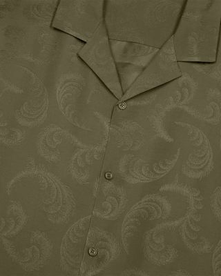Tonal Paisley Regular Fit Jacquard Camp Shirt