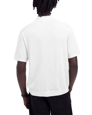 Pointelle Stitch Regular Fit Short Sleeve Sweater  