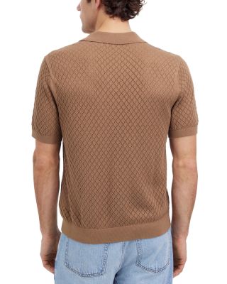 Diamond Pointelle Stitch Regular Fit Short Sleeve Sweater