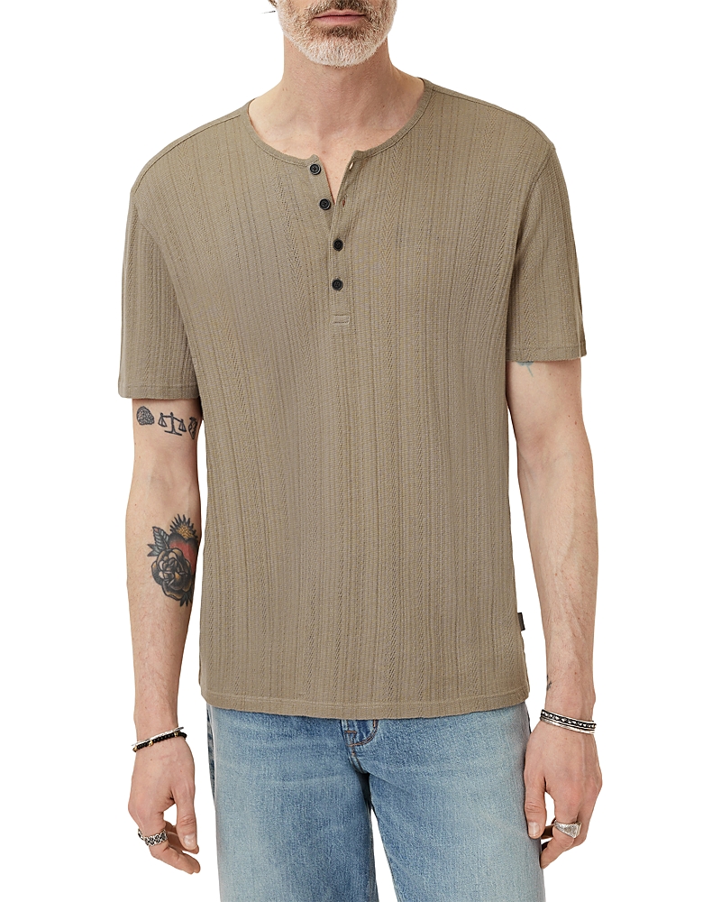 John Varvatos Ciel Regular Fit Woven Henley Tee