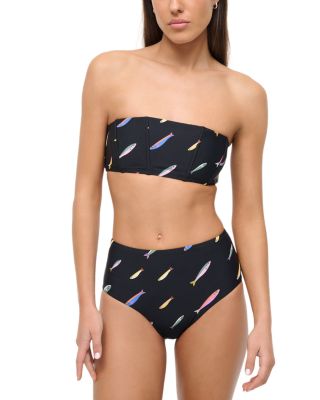 STAUD - Mala Bandeau Bikini Top & Devon High Rise Bikini Bottom