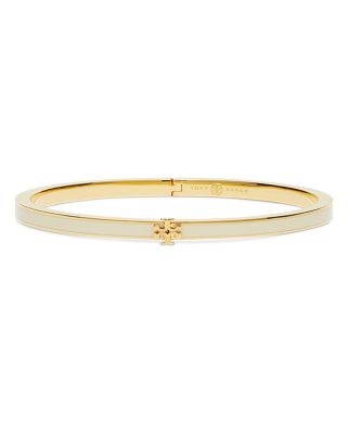 Kira Logo Color Inlay Bangle Bracelet in 18K Gold Plated