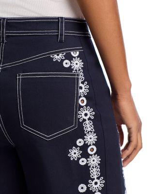 Betsy High Rise Wide Leg Ankle Jeans in Mazie Eyelet 