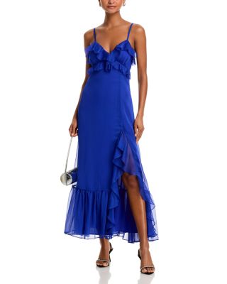 AQUA - Ruffled V Neck Dress - Exclusive
