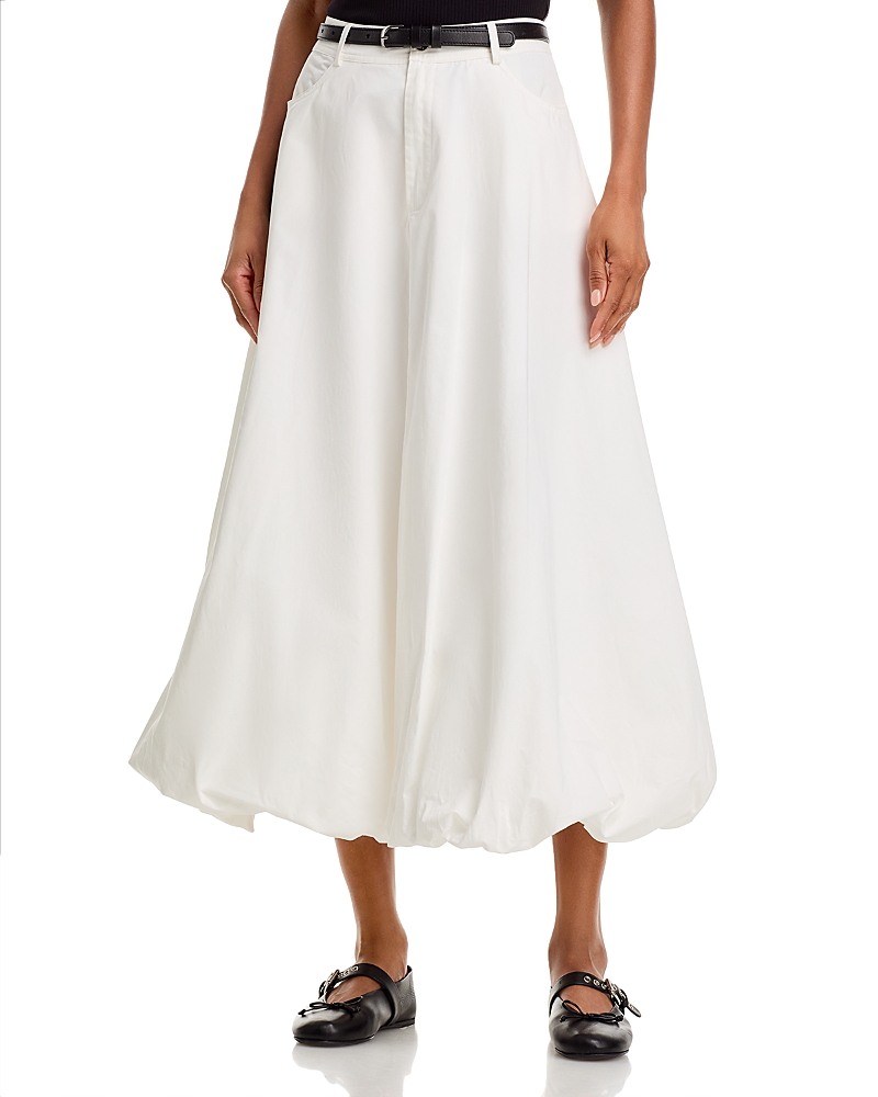 Aqua Poplin Bubble Maxi Skirt - Exclusive