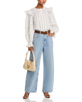 Pintuck Lace Inset Top - Exclusive