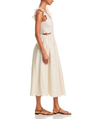Embroidered Scallop Trim Dress - Exclusive 
