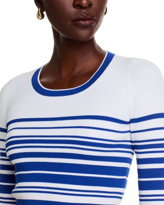 Yukio Striped Crop Crewneck Top