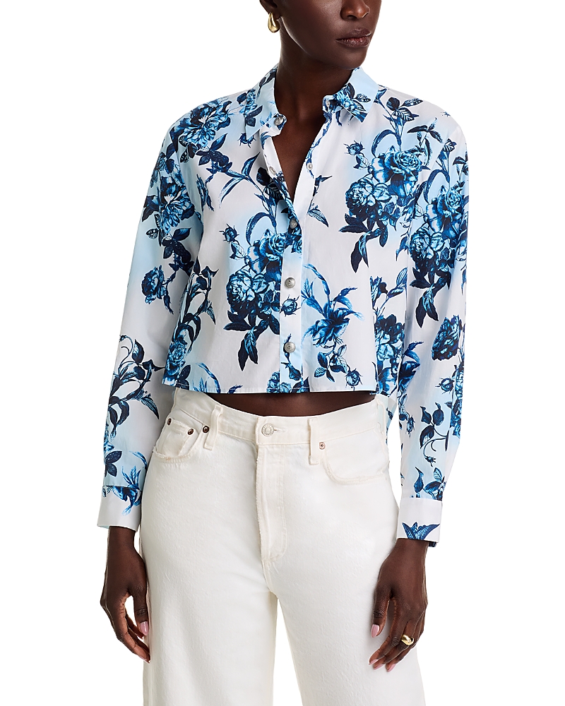 Shop L Agence L'agence Cosette Crop High Low Shirt