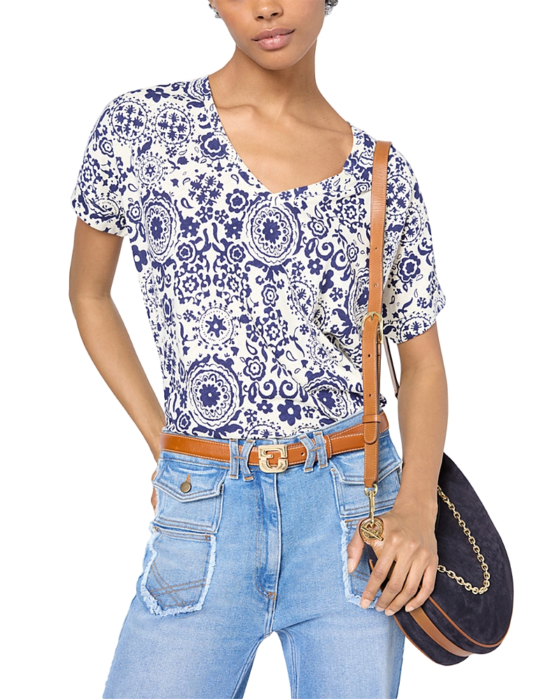Gerard Darel Graciella Linen and Cotton Tee