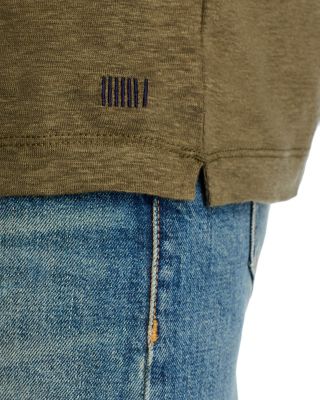 x David Beckham Taut 73 Linen Crewneck Tee in Medium Green