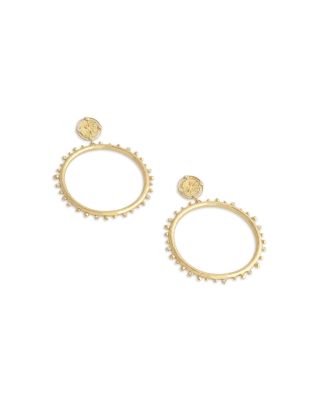 Pav&eacute; Butterfly Coin & Hoop Drop Earrings in 18K Gold Plated