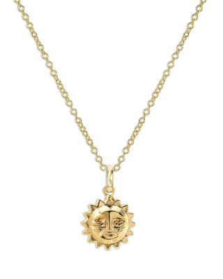 14K Yellow Gold Sun Charm Pendant