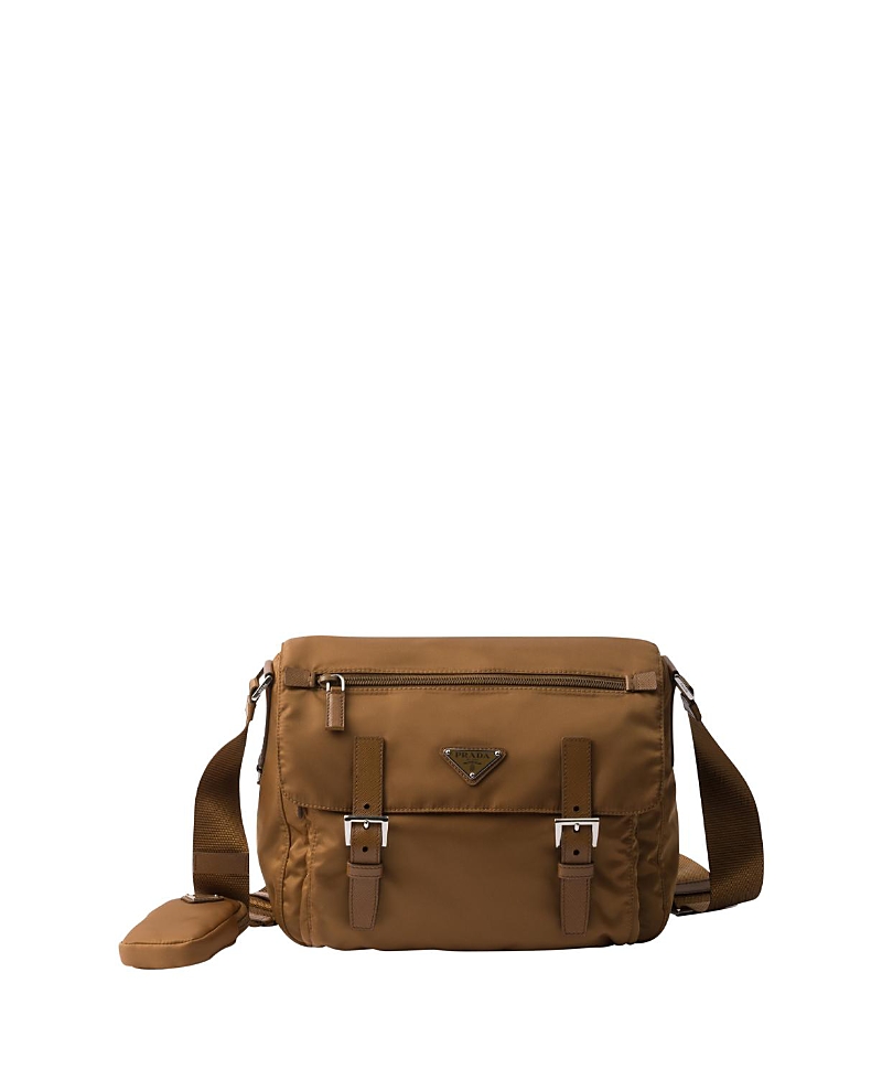 Shop Prada Re-nylon Shoulder Bag In Brown