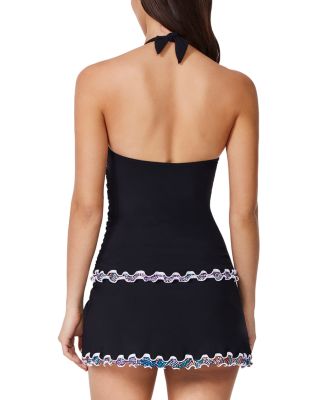 Tricolore Side Slit Skirted Swim Bottom